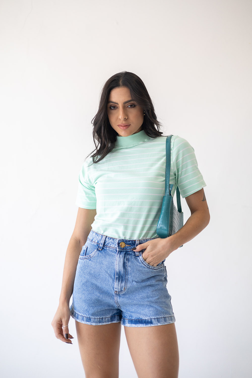 T-Shirt Gola Alta Risca De Giz